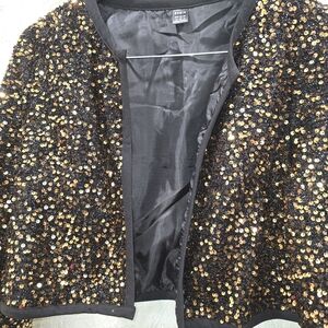 SHEIN Black and Gold Sequin Blazer